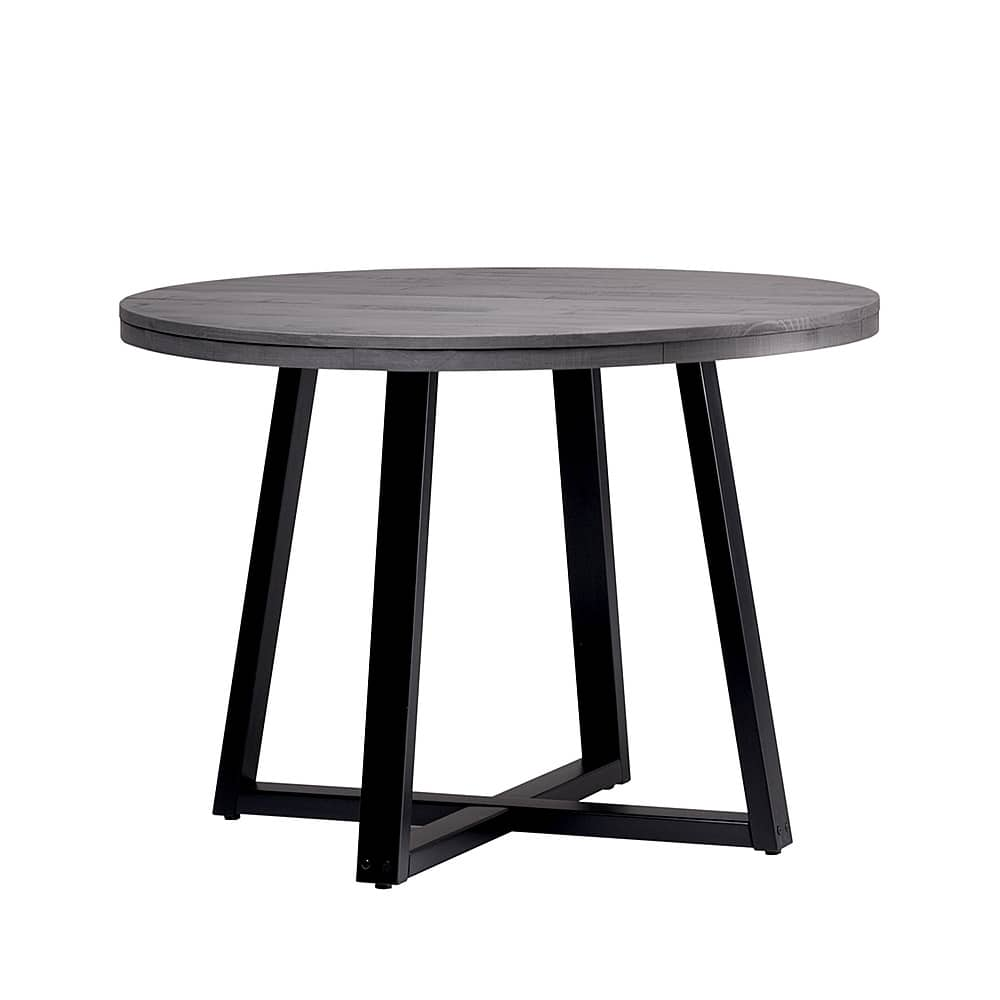 Angle View: Walker Edison - Rustic Distressed Solid Wood Round Dining Table - Gray