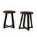 Left. Walker Edison - Rustic Distressed Counter-Height Solid Wood Dining Stool - Mahogany.