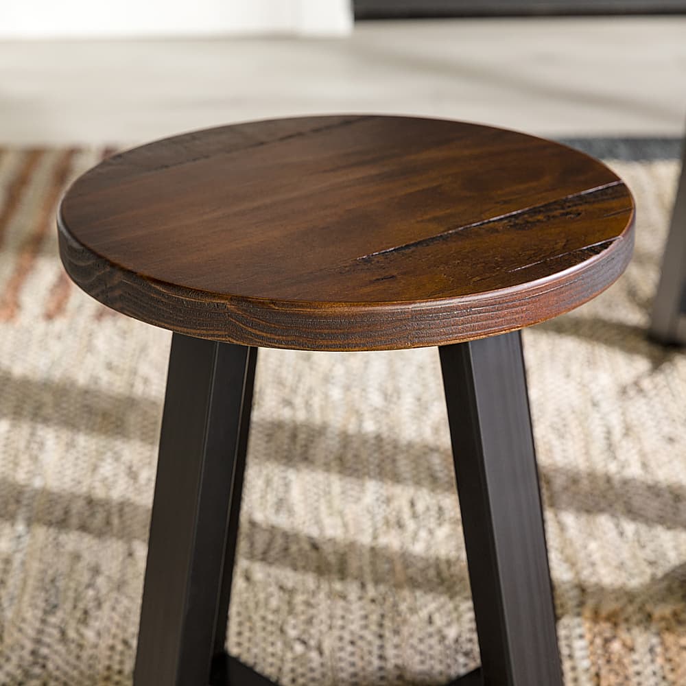 Alt View 20. Walker Edison - Rustic Distressed Counter-Height Solid Wood Dining Stool - Mahogany.