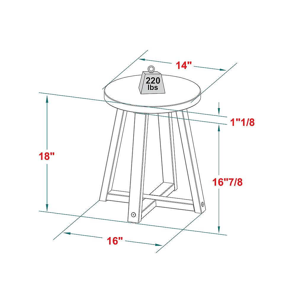 Alt View 40. Walker Edison - Rustic Distressed Counter-Height Solid Wood Dining Stool - Mahogany.