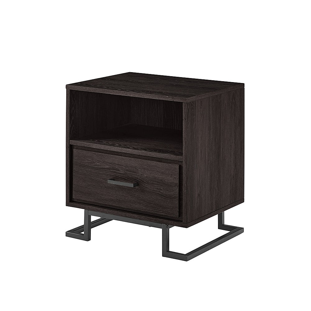 Walker Edison – Contemporary 1-Drawer Metal and Wood Nightstand – Charcoal Sansujyuku sansujyuku.com