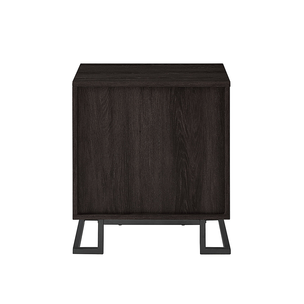 Walker Edison Contemporary 1-Drawer Metal and Wood Nightstand Charcoal ...