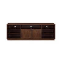 Walker Edison - Transitional Open and Closed-Storage Media Console for TVs up to 75” - Dark Walnut - Front_Zoom