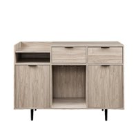 Walker Edison - Modern Open and Closed-Storage Bar Cabinet - Birch - Front_Zoom