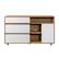 Front. Walker Edison - Contemporary Open and Closed-Storage Sideboard - Coastal Oak.