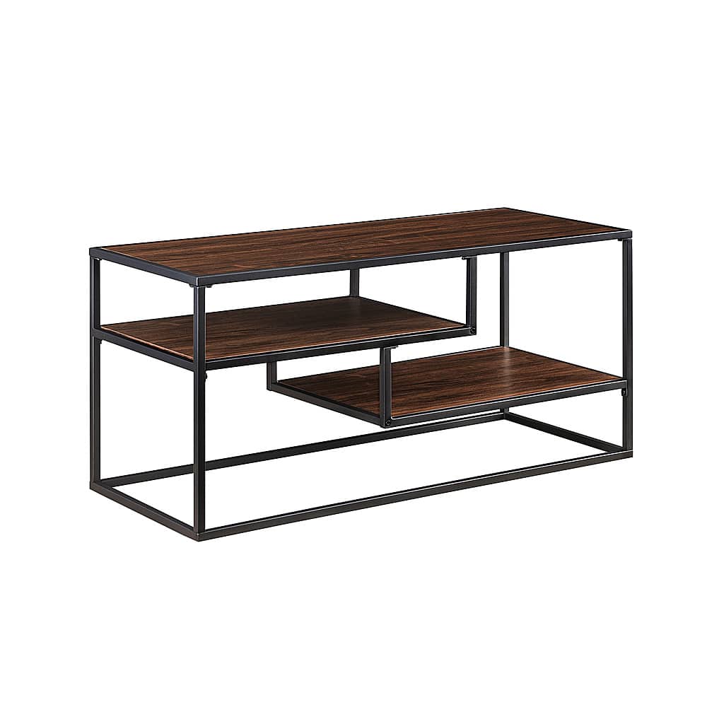 Walker Edison Industrial TV Stand Dark Walnut BBAYM9EDW Best Buy