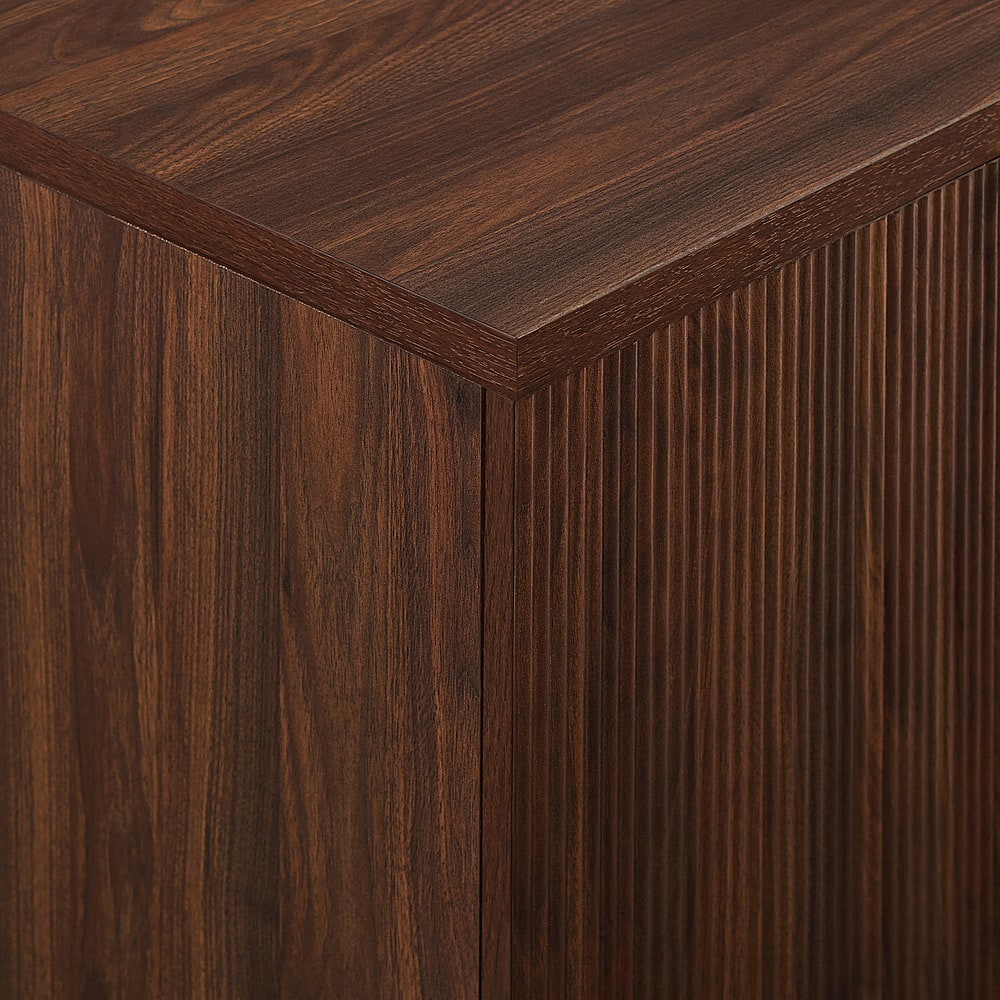 Alt View 32. Walker Edison - Scandi 4-Door Minimalist Reeded Sideboard - Dark Walnut.