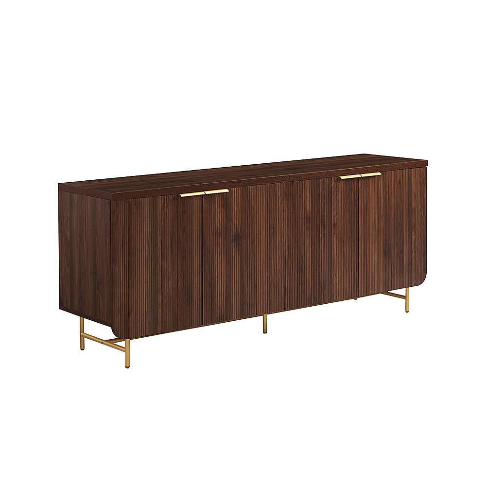 Left. Walker Edison - Scandi 4-Door Minimalist Reeded Sideboard - Dark Walnut.
