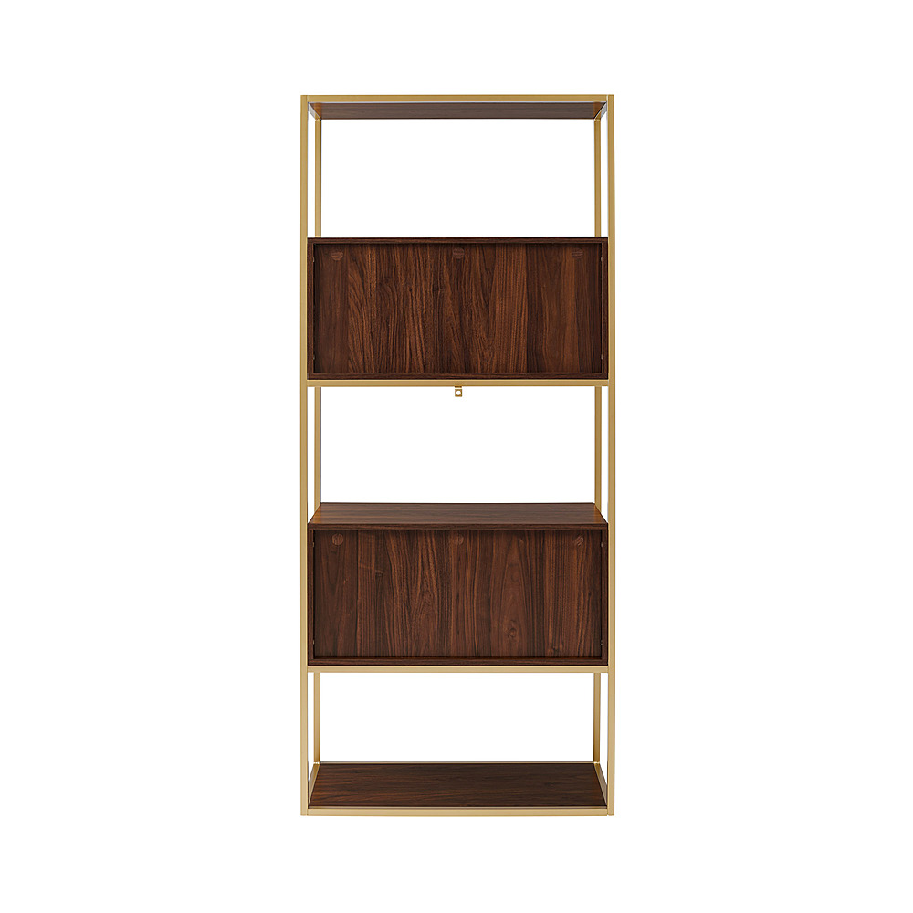 Best Buy: Walker Edison Modern Bookcase with Open and Closed 