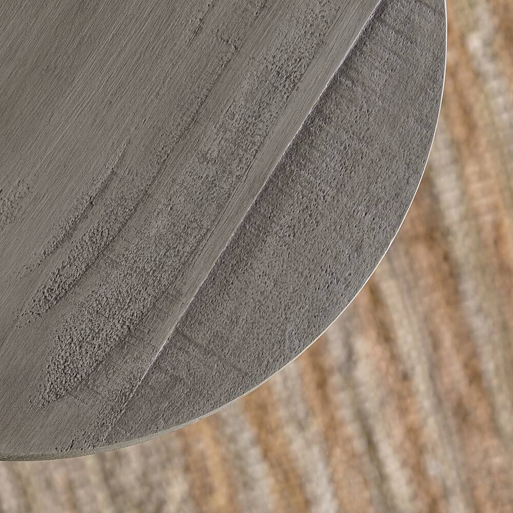 Alt View 20. Walker Edison - Rustic Distressed Solid Wood Dining Stool (Set of 2) - Grey.