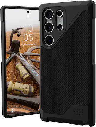 Front. UAG - Metropolis LT Pro Case for Galaxy S23 Ultra - Kevlar Black.