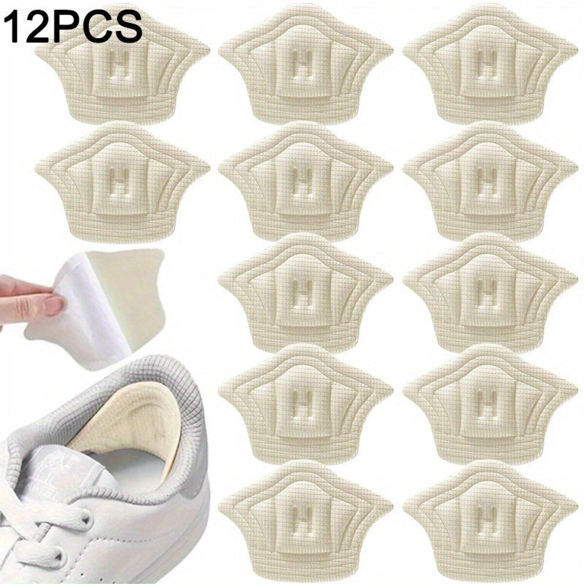 Front. Auledio - 12-Piece Adjustable Heel Pads - Wear-resistant nylon pads, 5mm thick, self-adhesive back for easy fitting - off white.