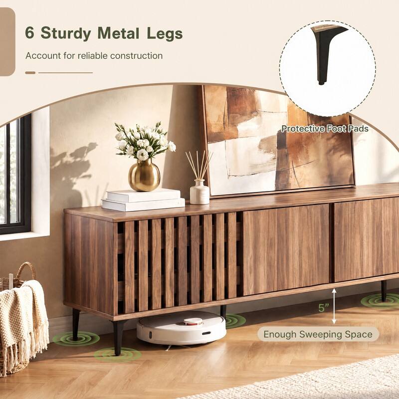 6 Sturdy Metal Legs  
Account for reliable construction  

Protective Foot Pads  

5"  
Enough Sweeping Space
