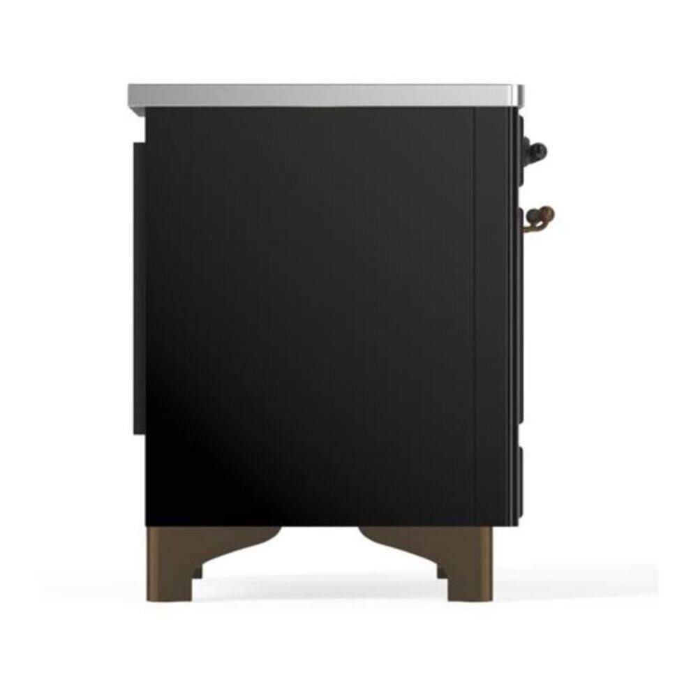 Alt View 10. ILVE - ILVE Majestic II 40 inch Induction Range with 6 Elements (Glossy Black, Burnished Trim) - Glossy Black.