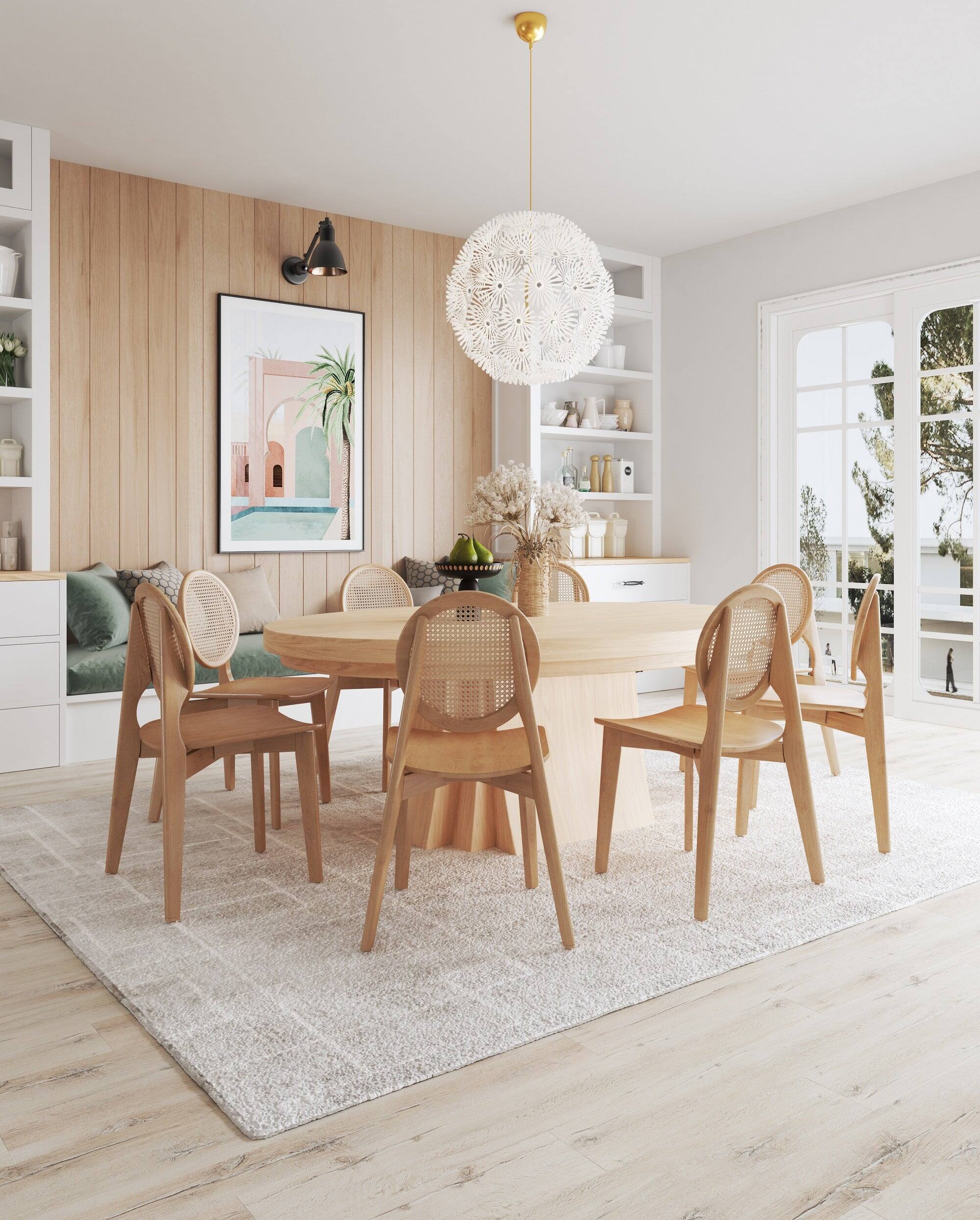 Angle. Manhattan Comfort - Versailles Industry Chic Wood Dining Chair - Set of 2 - Natural.