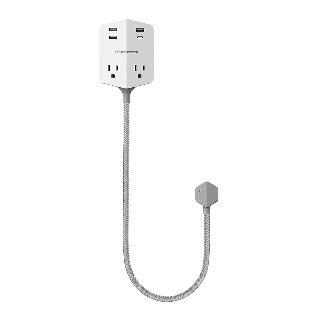 Best Buy Monster Power Shield Magnetic Wall Outlet Extender White