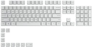 Glorious - GPBT Dye Sublimated Keycaps 114 Keycap Set for 100% 85% 80% TKL 60% Compact 75% Mechanical Keyboards - White - Front_Zoom
