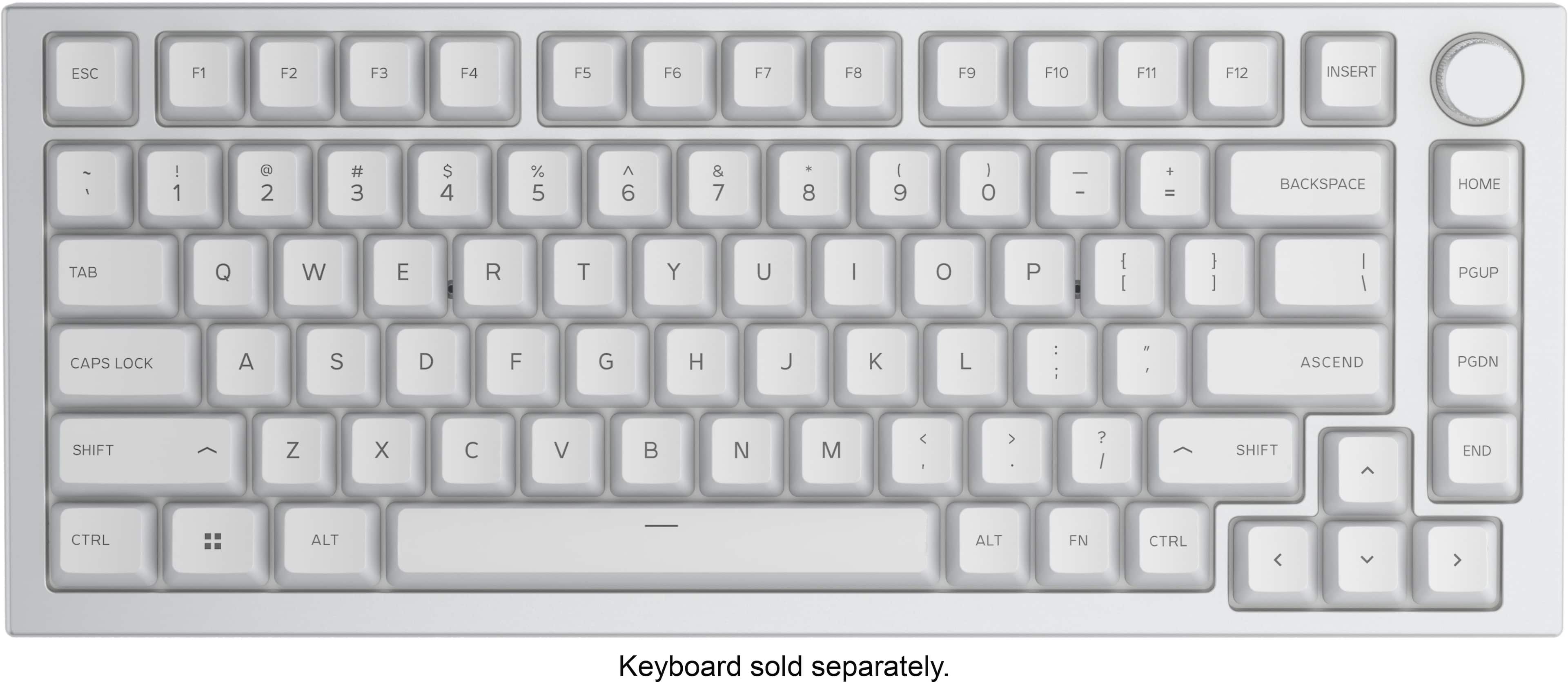 Alt View 12. Glorious - GPBT Dye Sublimated Keycaps 114 Keycap Set for 100% 85% 80% TKL 60% Compact 75% Mechanical Keyboards - White.