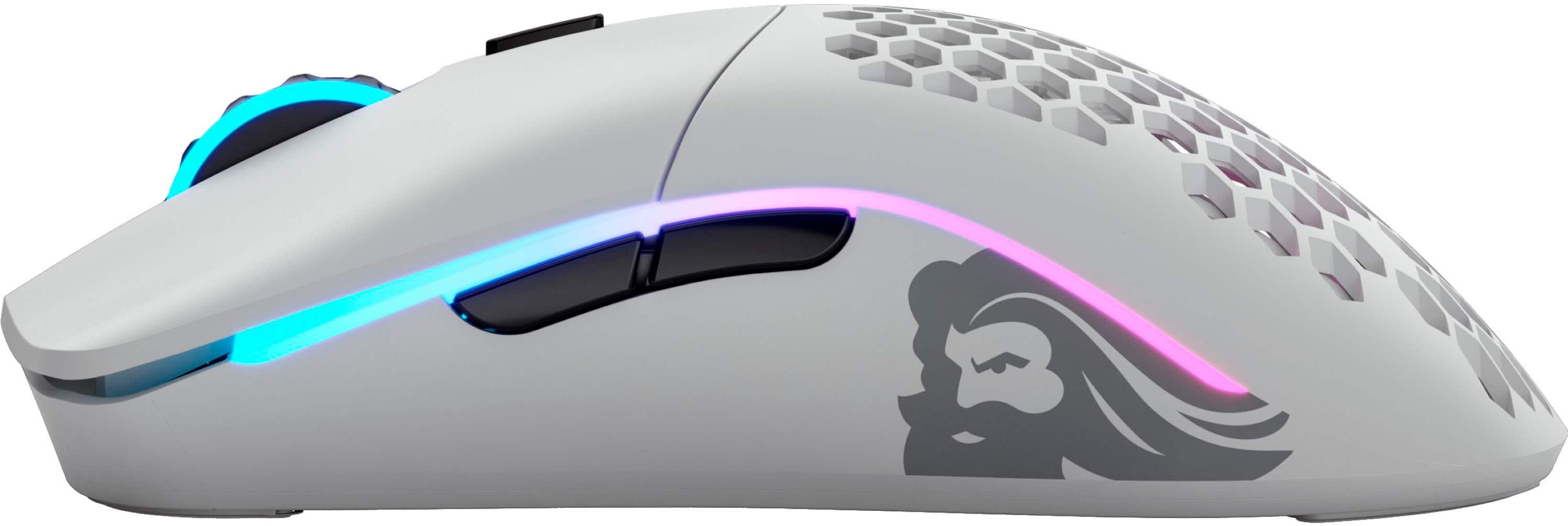 Left. Glorious - Glorious - Model O Minus Wireless Optical Honeycomb RGB Gaming Mouse - Matte White.