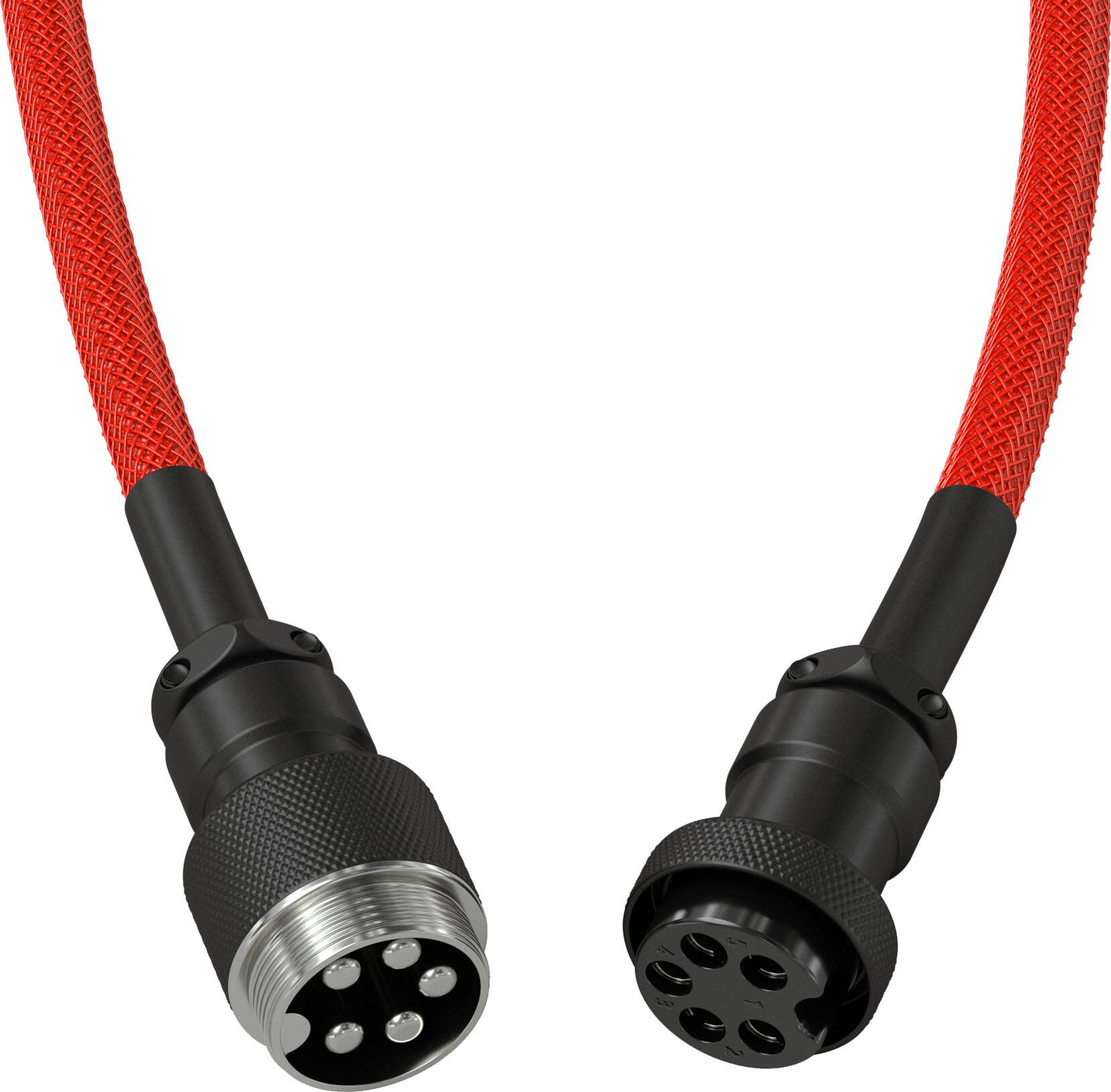 Alt View 13. Glorious - Coiled USB-C Artisan Braided Keyboard Cable for Mechanical Gaming Keyboards - Crimson Red.