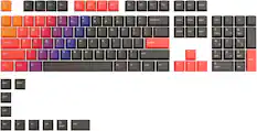Front. Glorious - GPBT Dye Sublimated Keycaps 114 Keycap Set for 100% 85% 80% TKL 60% Compact 75% Mechanical Keyboards - Celestial Fire.
