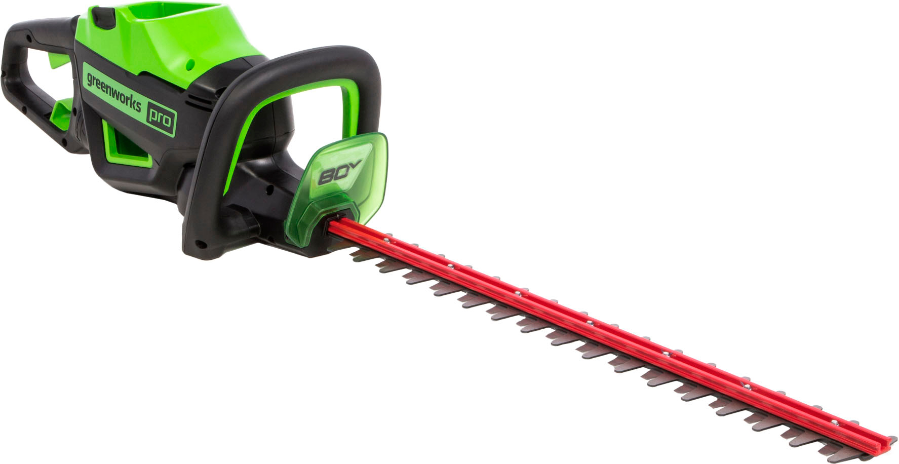 Angle View: Greenworks - 80-Volt 26-Inch Cordless Brushless Hedge Trimmer (1 x 2.0Ah Battery and 1 x Charger) - Green