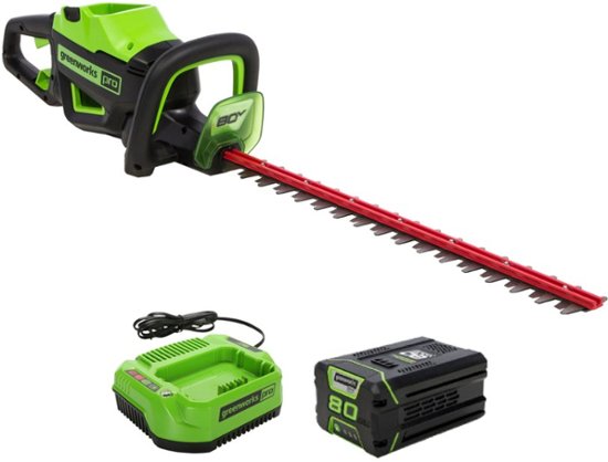 eerlijk hooi Plicht Greenworks 80-Volt 26-Inch Cordless Brushless Hedge Trimmer (1 x 2.0Ah  Battery and 1 x Charger) Green 2203902/HT80L212 - Best Buy