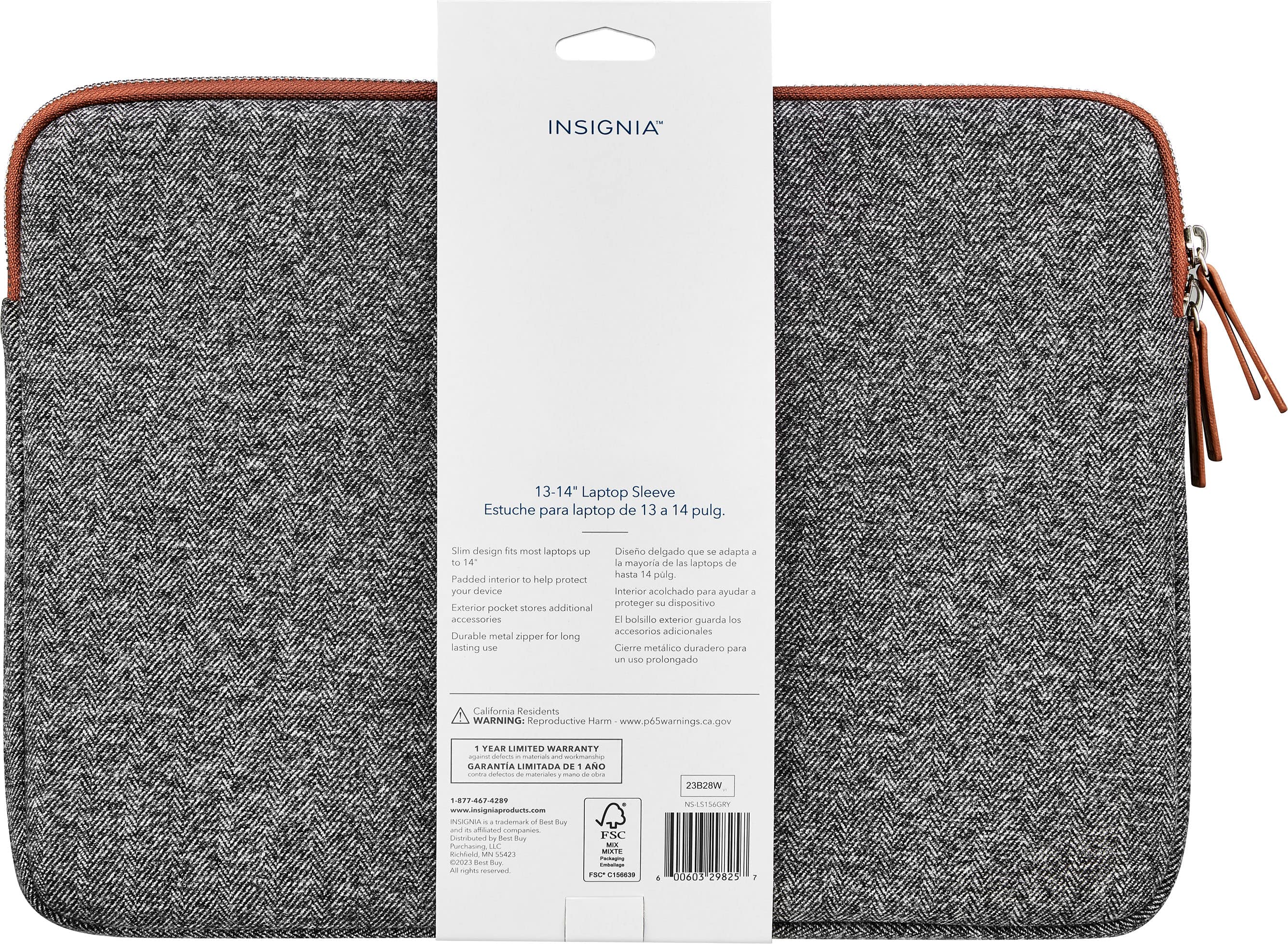 Alt View 16. Insignia™ - Laptop Sleeve for Most 14” Laptops - Gray.