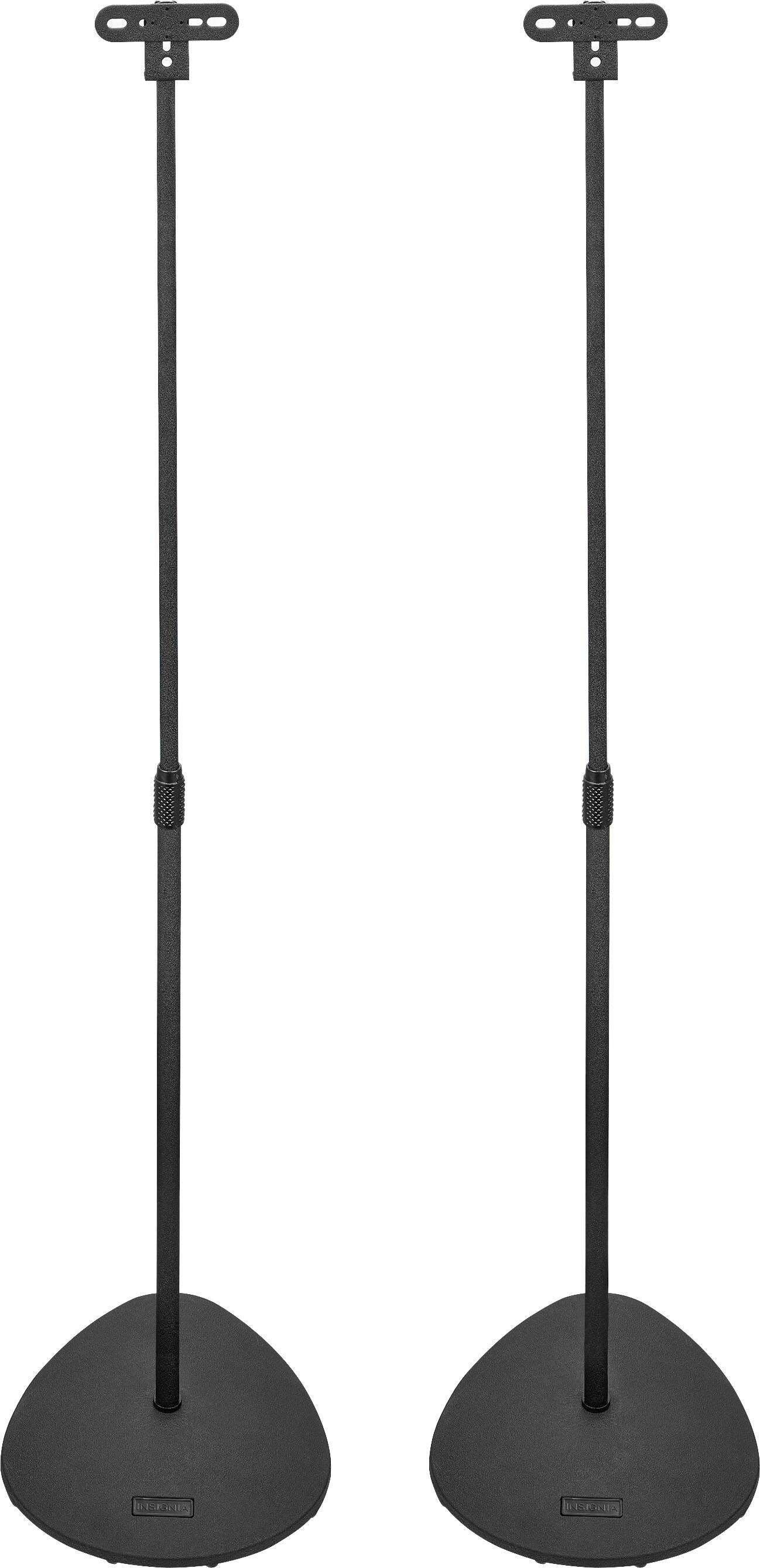 Front. Insignia™ - 28 – 38" Adjustable Height Speaker Stands for Satellite Speakers - Black.