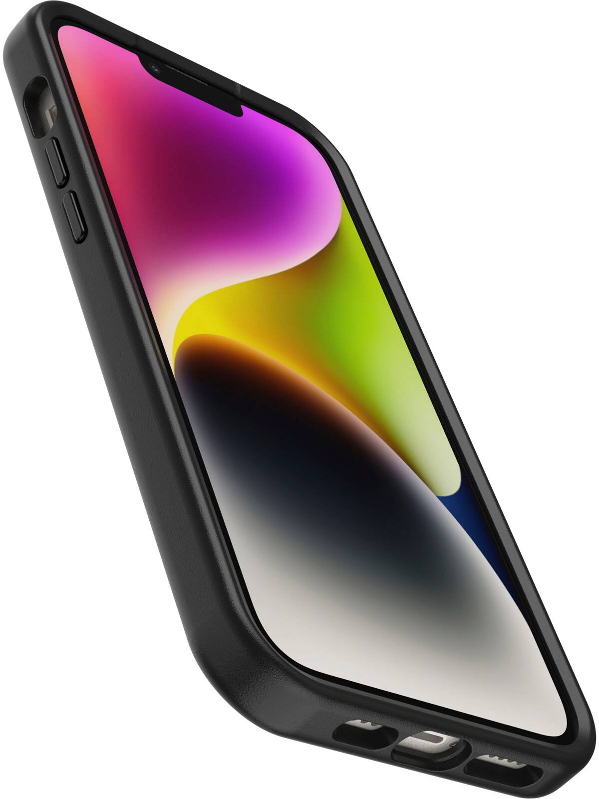 Left. OtterBox - OtterGrip Symmetry Series Hard Shell for Apple iPhone 14 Plus - Black.