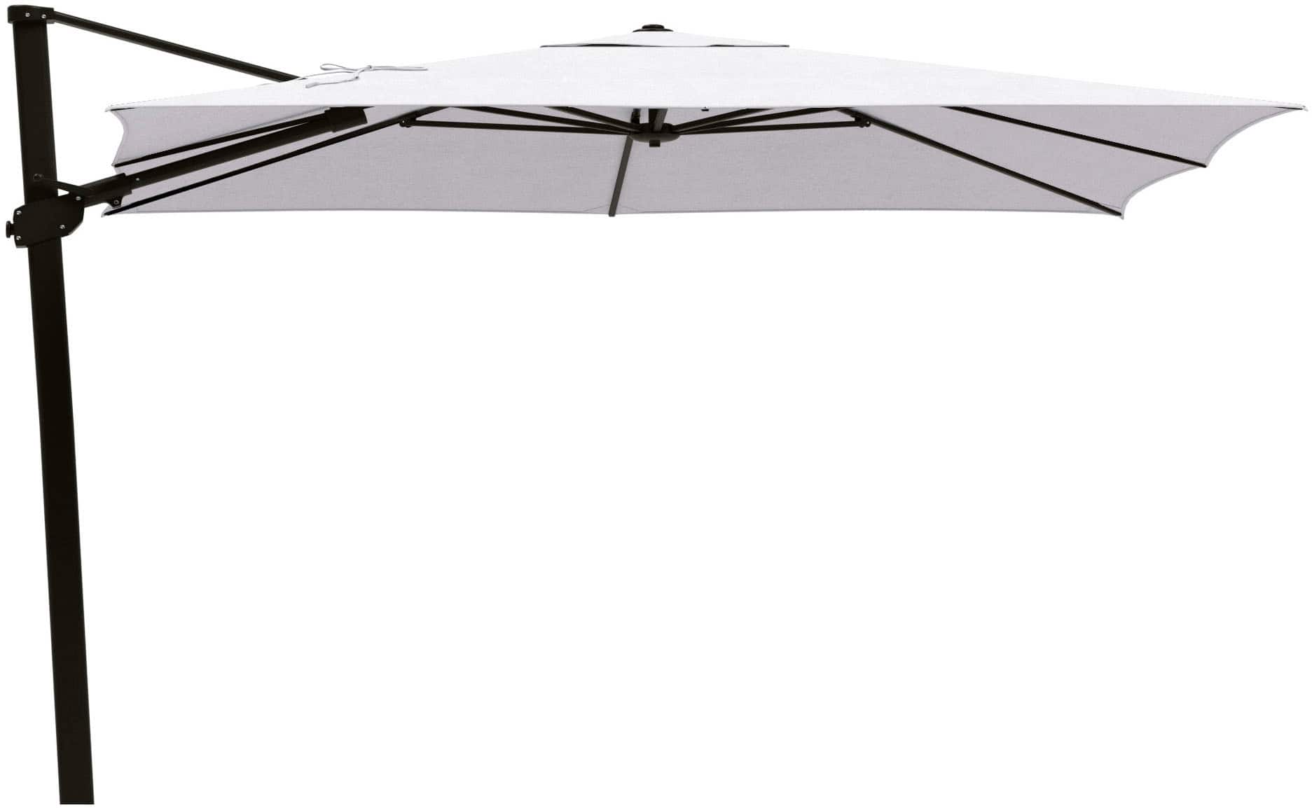 Front. Yardbird® - 10' Square Cantilver Umbrella - Silver.