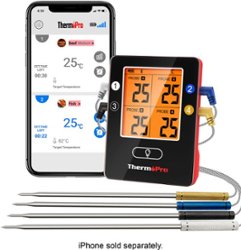 ThermoPro - Bluetooth 4 Probes Wireless Food Thermometer - Black/Red - Alt_View_Zoom_23