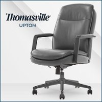 Thomasville - Upton Bonded Leather Office Chair - Gray - Front_Zoom