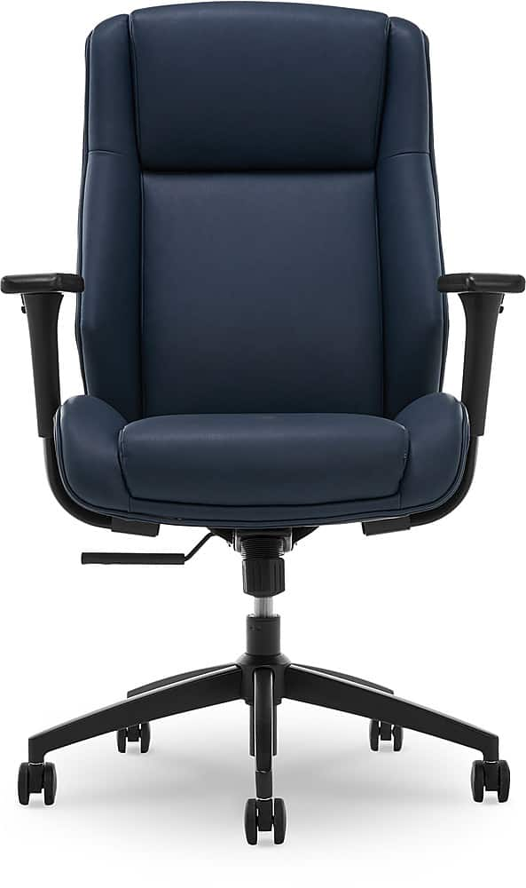 Navy blue leather store executive office chair