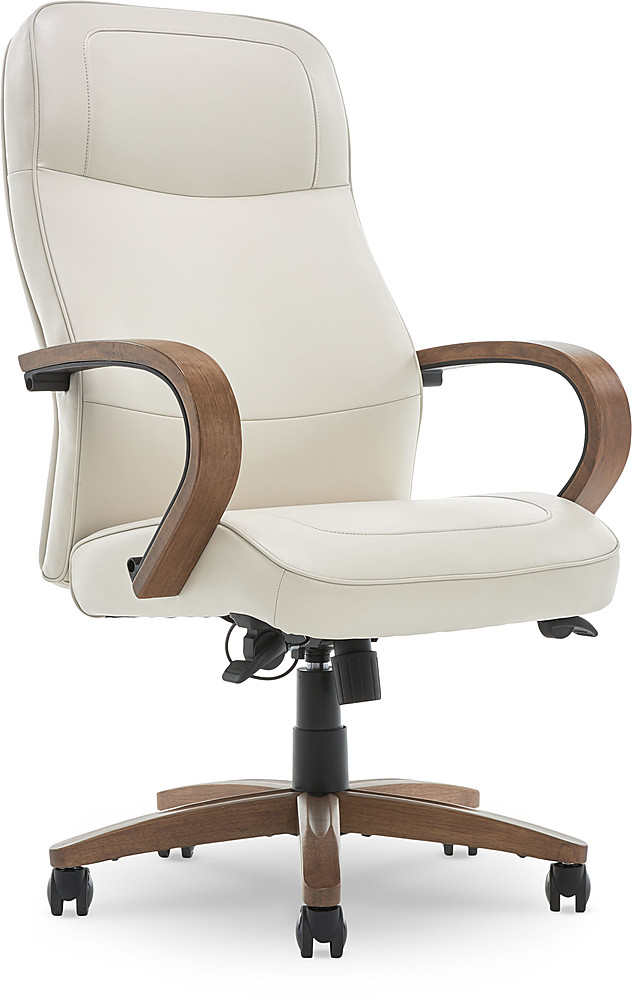 Contemporary Classic High Back Padded Office Chair in Cream
