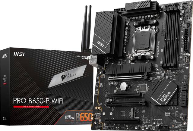 MSI - PRO B650-P WIFI (Socket AM5) AMD B650 ATX DDR5 Wi-Fi 6E Motherboard - Black