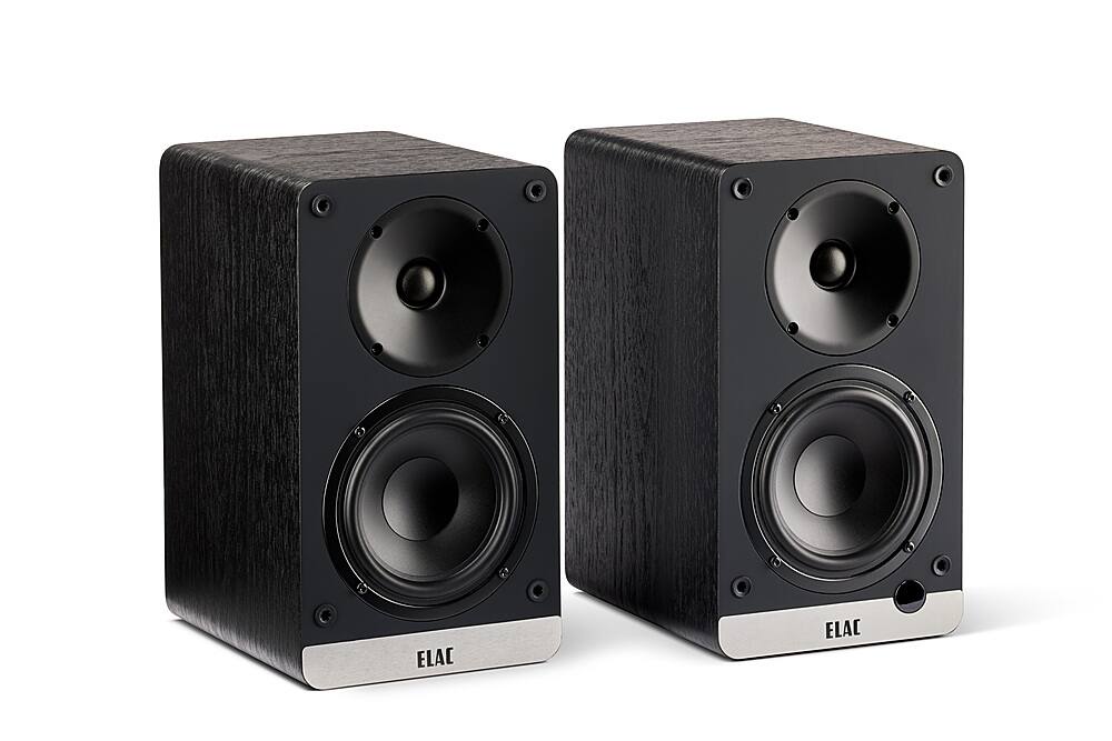 Angle. ELAC - Debut Connex Powered Bookshelf Outdoor Speakers (Pair) with ARC - Black.