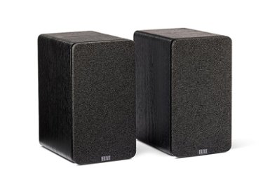 ELAC - Debut Connex Powered Bookshelf Outdoor Speakers (Pair) with ARC - Black - Front_Zoom