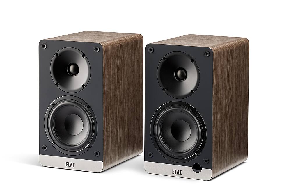 Back. ELAC - Debut Connex Powered Bookshelf Outdoor Speakers (Pair) with ARC - Walnut.
