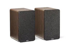 ELAC - Debut Connex Powered Bookshelf Outdoor Speakers (Pair) with ARC - Walnut