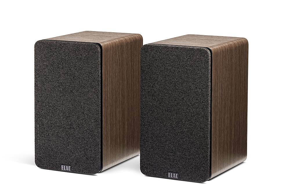 Left. ELAC - Debut Connex Powered Bookshelf Outdoor Speakers (Pair) with ARC - Walnut.