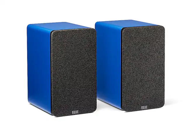 Front. ELAC - Debut Connex Powered Bookshelf Outdoor Speakers (Pair) with ARC - Blue.
