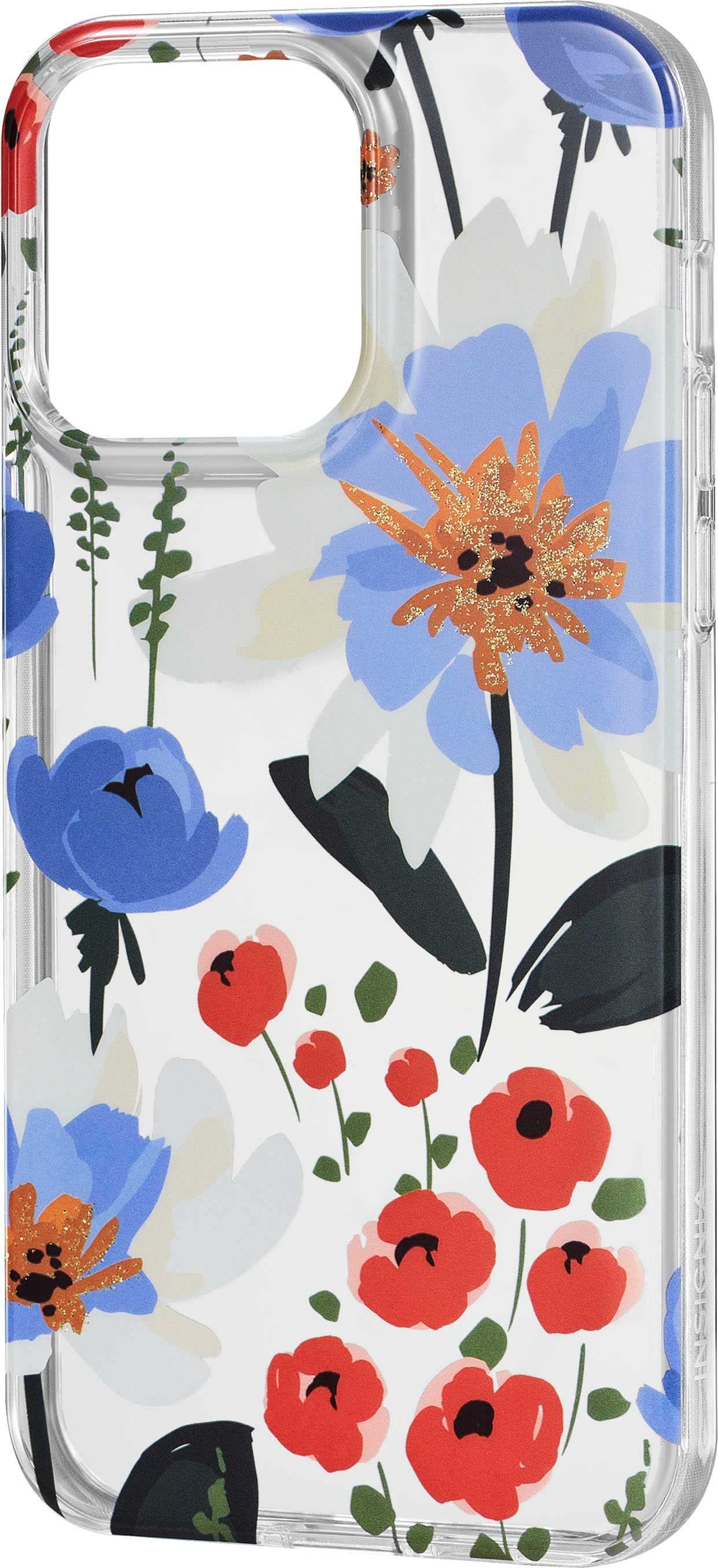 Left View: Insignia™ - Hard-Shell Case for iPhone 14 Pro Max - Spring Flowers