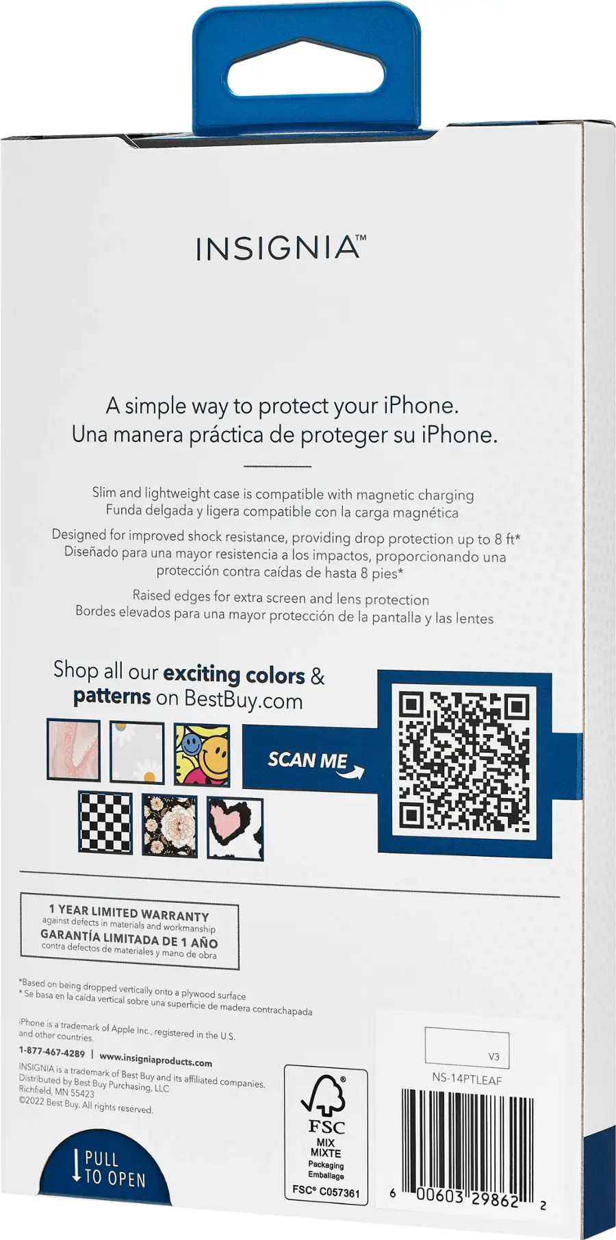 Alt View 14. Insignia™ - Hard-Shell Case for iPhone 14 Pro - Tropical Leaves.
