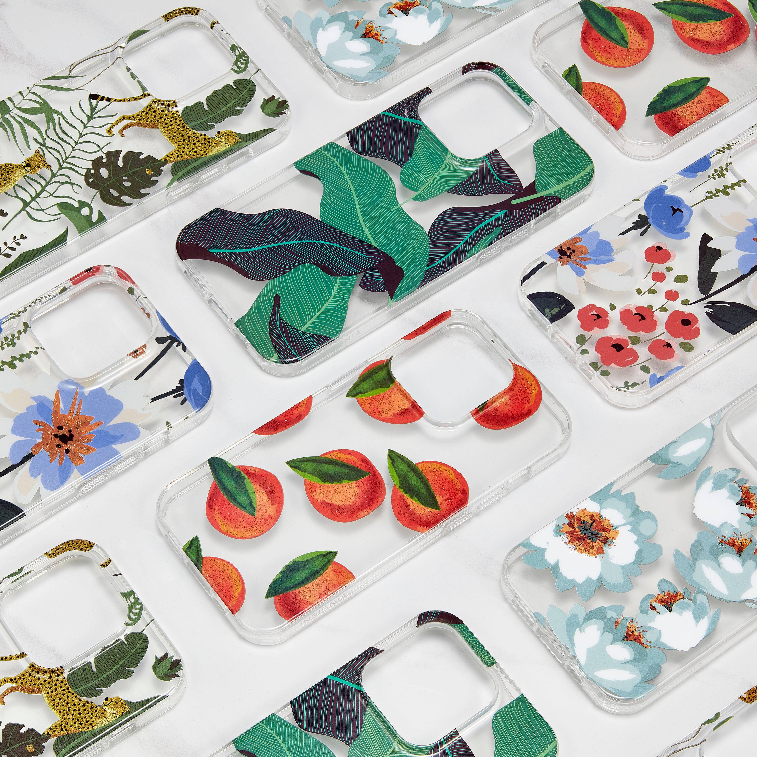 Alt View 2. Insignia™ - Hard-Shell Case for iPhone 14 Pro - Tropical Leaves.