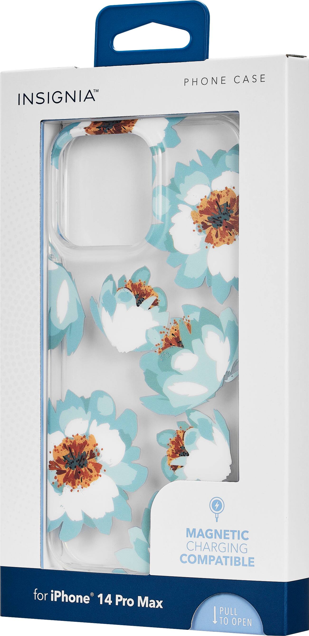 Alt View 13. Insignia™ - Hard-Shell Case for iPhone 14 Pro - Blue flower.