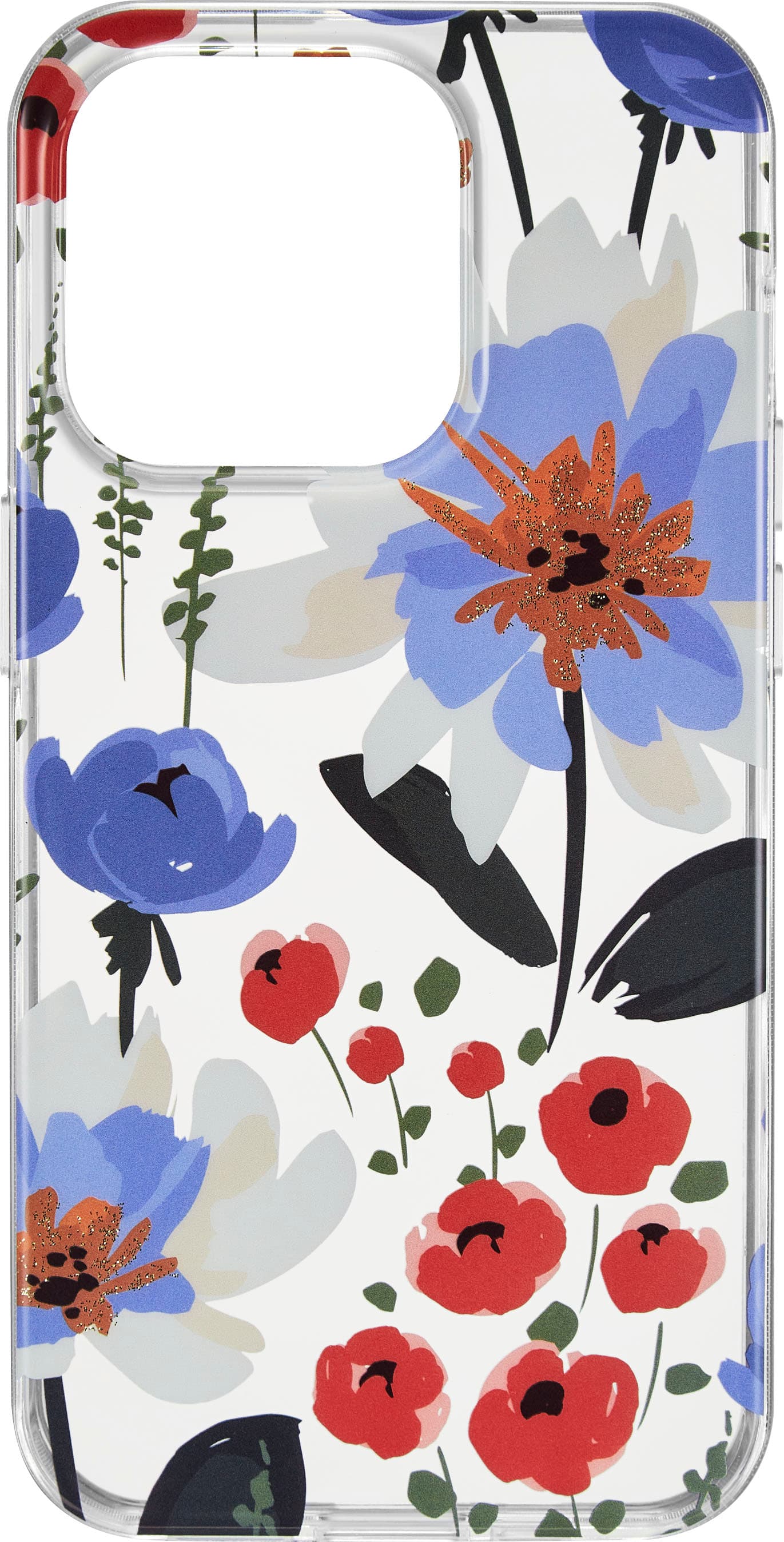 Front. Insignia™ - Hard-Shell Case for iPhone 14 Pro - Spring Flowers.