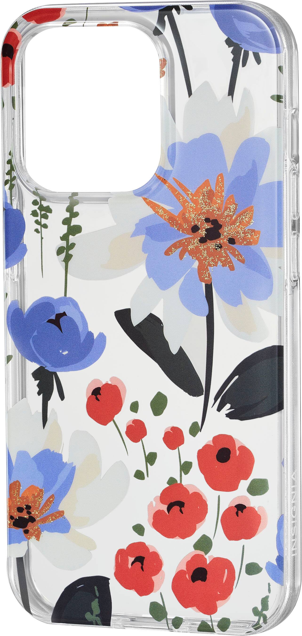 Left. Insignia™ - Hard-Shell Case for iPhone 14 Pro - Spring Flowers.
