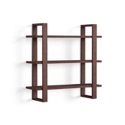 Burrow - Index Hardwood 3-Shelf Bookshelf - Walnut - Front_Zoom