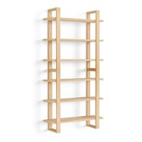 Burrow - Index Hardwood 6-Shelf Bookshelf - Oak - Front_Zoom